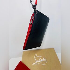 Christian Louboutin Black Wristlet with Red Zipper